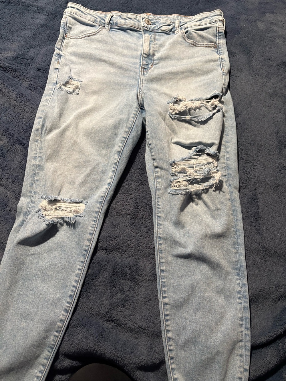 American Eagle Outfitters Light Blue Ripped Skinny Jeans